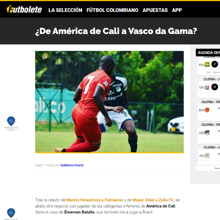 Émerson Batalla: na mira do Vasco (Foto: Reprodução)