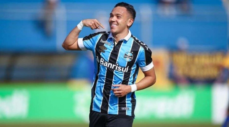 Pepê é um dos destaques do Grêmio em 2020. Foto: Lucas Uebel/ Grêmio.