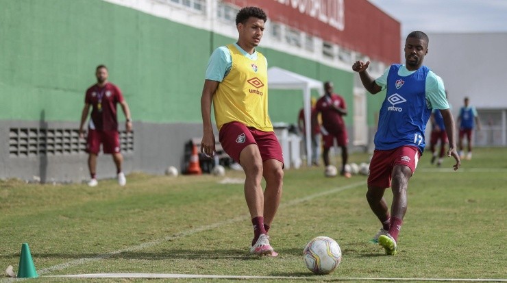 Felippe Cardoso e Matheus Alessandro: fora dos planos (Foto: Lucas Merçon/Fluminense F.C./Divulgação)