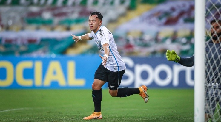 Pepê fez mais um importante gol - Foto: Lucas Uebel/Grêmio. Pepê fez mais um importante gol - Foto: Lucas Uebel/Grêmio.