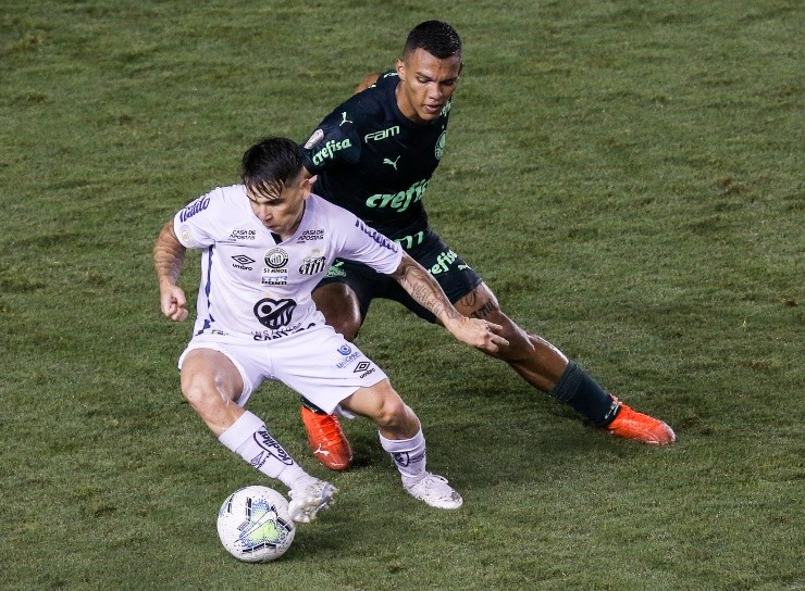 Santos no clássico contra o Palmeiras. (Foto: Getty Images)