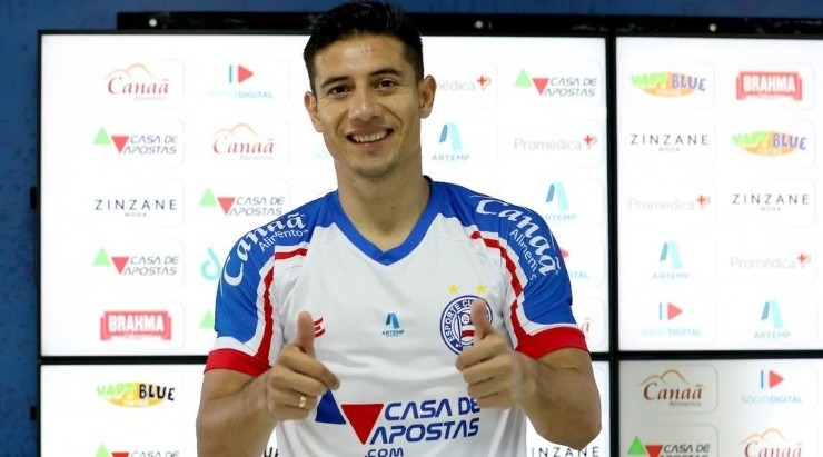Óscar Ruiz: apresentado oficialmente ( Foto: Felipe Oliveira / EC Bahia / Divulgação)