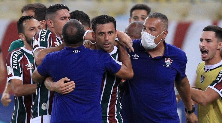 Jogadores do Fluminense comemoram gol (Foto: Getty Images)