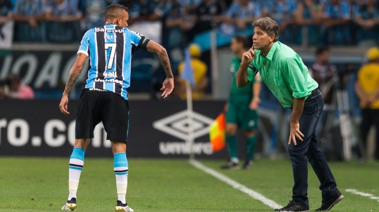 Luan e Renato Portaluppi: dupla tem boa relação (Foto:Jeferson Guareze/AGIF)
