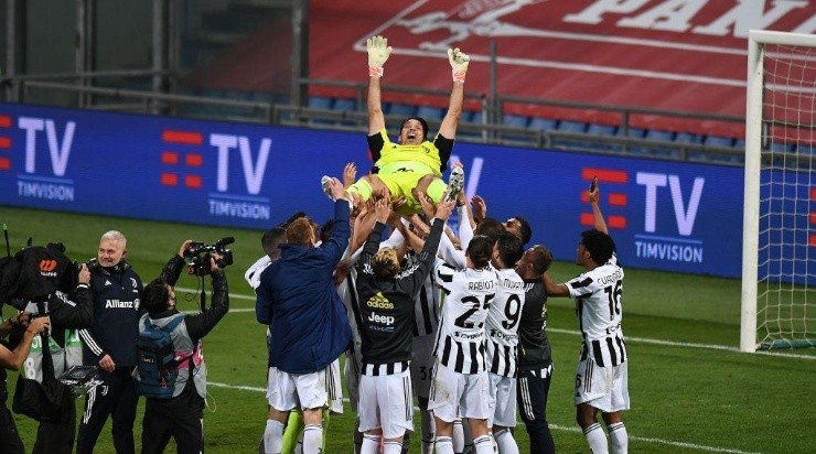 Buffon venceu seu 26º título pela Juventus. Foto:Alessandro Sabattini/Getty Images for Lega Serie A