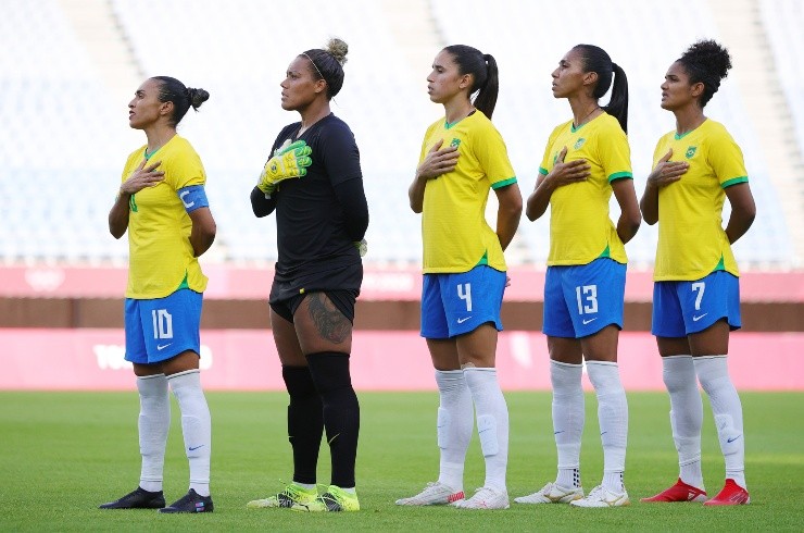 Meninas da seleção nos Jogos Olímpicos. (Foto: Getty Images)