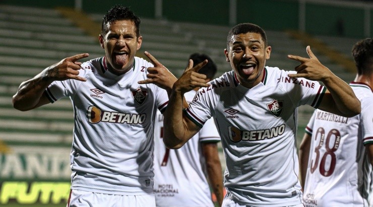 Bobadilla: marcou o primeiro gol da vitória em SC (FOTO: LUCAS MERÇON / FLUMINENSE F.C. / DIVULGAÇÃO)