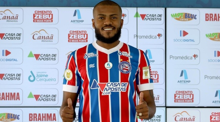 O novo reforço ainda se recupera de lesão (Foto: Felipe Oliveira / EC Bahia / Divulgação)