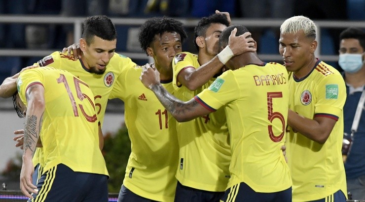 Comemoração dos jogadores colombianos (Foto: Getty Images)