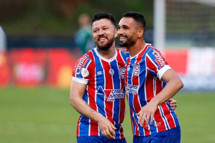 Rossi e Gilberto formaram boa dupla de ataque no Bahia (Foto: Felipe Oliveira/EC Bahia)