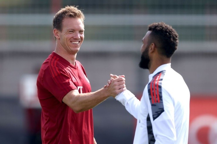 Alexander Hassenstein/Getty Images - Treinador do Bayern com o atleta Eric Maxim Choupo-Moting 