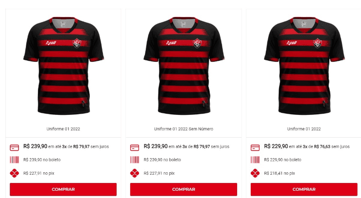 Imagem: site Sou Negô - No site aparecia os modelos masculinos e femininos com os preços.