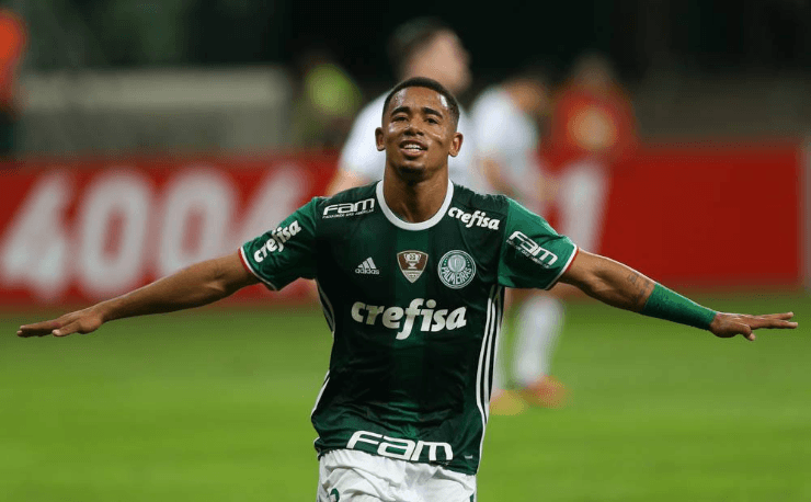 Gabriel Jesus com a camisa do Palmeiras (Foto: site oficial do Palmeiras)