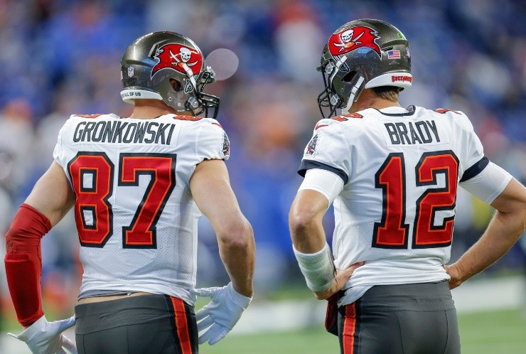 Michael Hickey/Getty Images - Brady e Gron no Tampa Bay