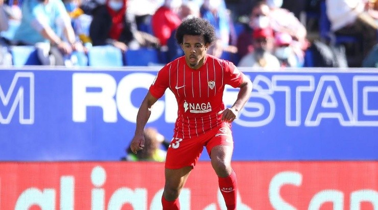 Jules Koundé, do Sevilla.é alvo do Barcelona para a próxima temporada. Foto:Eric Alonso/Getty Images