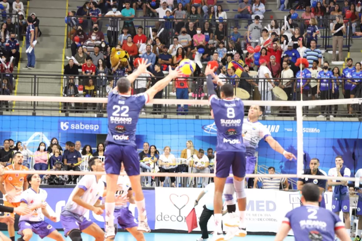 Suzano venceu o Niterói e garantiu acesso à Superliga 2022/23 — Foto: Ricardo Sobrinho/Suzano Vôlei