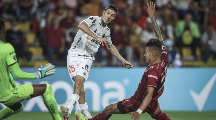 Foto: Pedro Souza / Atlético / Divulgação - Nacho: marcou o primeiro gol do Galo na Libertadores 2022
