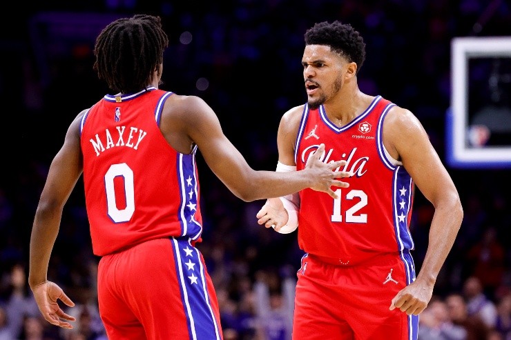 Tim Nwachukwu/Getty Images - Jogadores do 76ers Tim Nwachukwu/Getty Images - Jogadores do 76ers