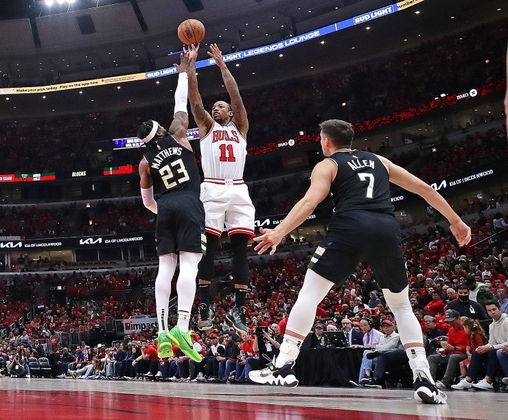 Jonathan Daniel/Getty Images - Foto do jogo 4 entre Bull e Bucks