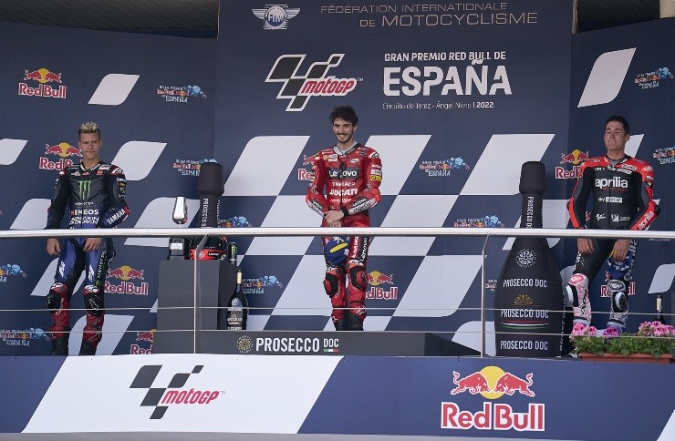 Pódio do GP da Espanha - Pablo Morano/Anadolu Agency via Getty Images