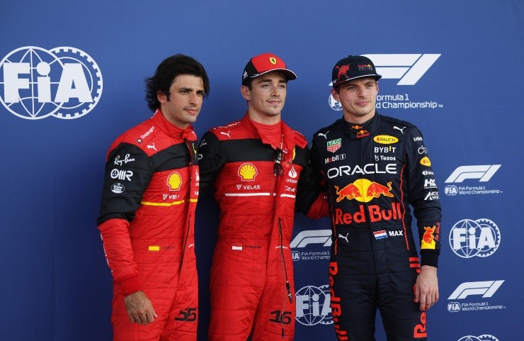 Trio de pilotos que fecharam o top-3 no treino deste sábado. Mark Thompson/Getty Images