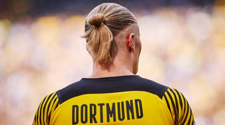 Getty Images / Joosep Martinson / Correspondente - Haaland em atuação pelo Borussia. Getty Images / Joosep Martinson / Correspondente - Haaland em atuação pelo Borussia.