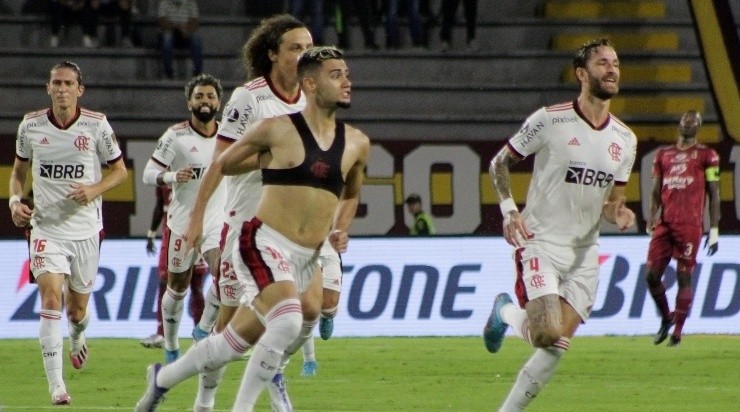 Foto: Vizzor Imagem/AGIF - Andreas fez o gol da vitória do Flamengo. Foto: Vizzor Imagem/AGIF - Andreas fez o gol da vitória do Flamengo.