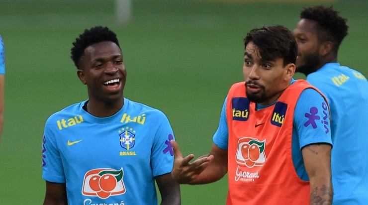 (Photo by Buda Mendes/Getty Images) - Vini Jr e Paquetá são titulares com Tite. (Photo by Buda Mendes/Getty Images) - Vini Jr e Paquetá são titulares com Tite.