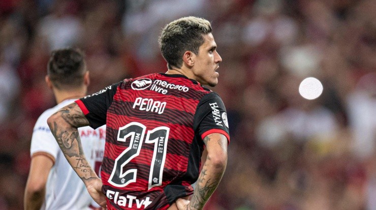 Foto: Jorge Rodrigues/AGIF - Pedro fez 4 gols diante do Tolima. Foto: Jorge Rodrigues/AGIF - Pedro fez 4 gols diante do Tolima.