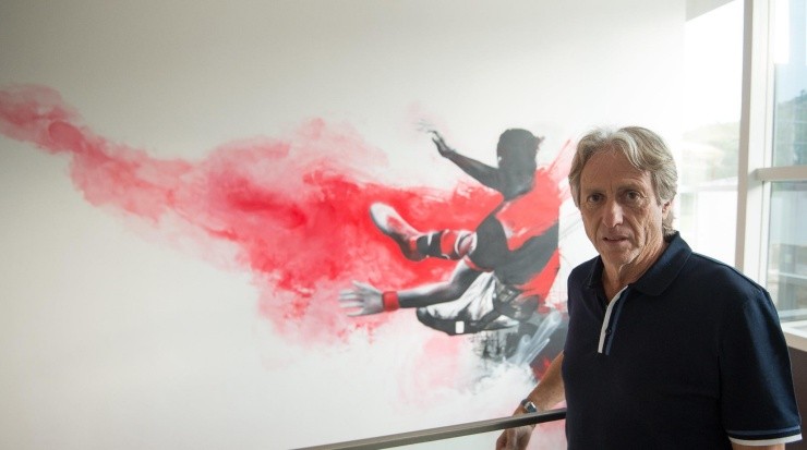 Jorge Jesus está na mira do Atlético Mineiro para a próxima temporada. Foto: Alexandre Vidal/ Flamengo