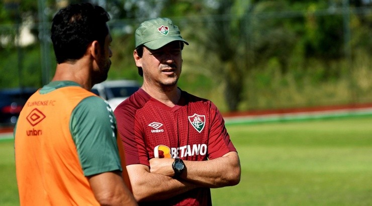 Foto: Mailson Santana/Fluminense FC/Divulgação - Fred e Diniz: direção do Flu quer contar com dupla para 2023
