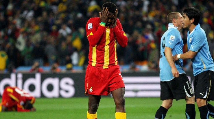 Foto: Cameron Spencer/Getty Images - Gyan lamentando chance desperdiçada.
