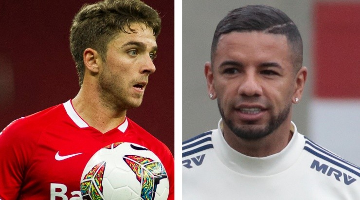 Foto Cláudio Winck: Foto: Ramiro Furquim/AGIF - Foto Bruno Peres: Foto: Marcello Zambrana/AGIF - Winck e Peres interessam ao Goiás