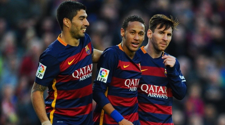 Foto: David Ramos/Getty Images - Suárez marcou época ao lado de Neymar e Messi.