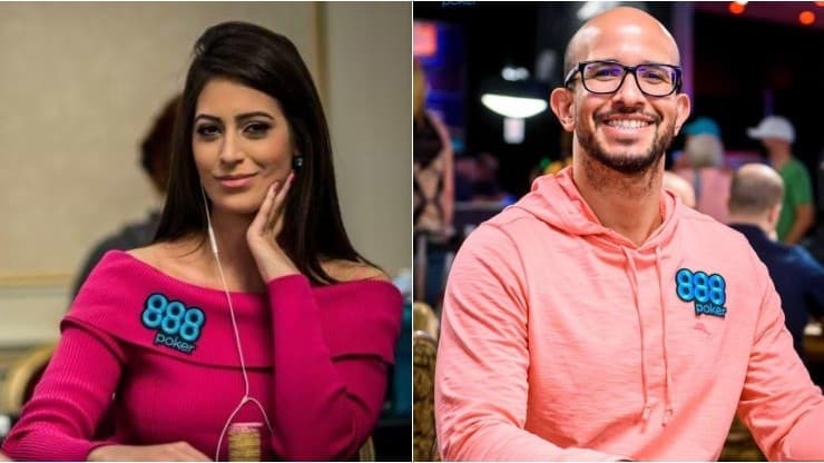 Vivi Salibe and Alexandre Mantovani are Brazilian poker professionals who represent the blue site (Photos: Publicity/888poker)