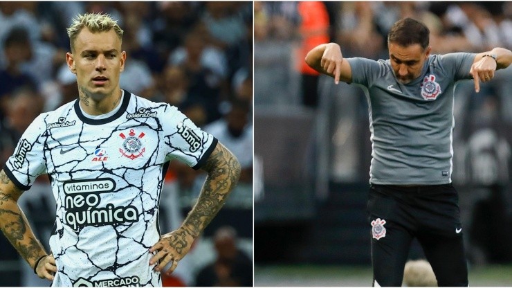 Fotos: (Marcello Zambrana/AGIF/Ricardo Moreira/Getty Images) - Róger Guedes e Vítor Pereira têm sido personagens do Corinthians na mídia nas últimas semanas