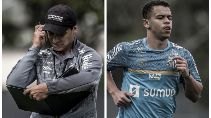 Montagem: fotos de Ivan Storti/Santos FC - Bustos deve surpreender Corinthians com Sandry na trinca de volantes