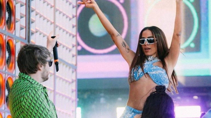 Anitta performs in Portugal.  Photo: Reproduction/Official Murda Beatz Instagram