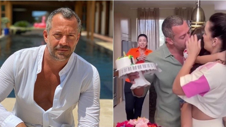Malvino Salvador se empolga em comemoração e derruba bolo de aniversário da filha. Imagens: Reprodução/Instagram oficial do ator.