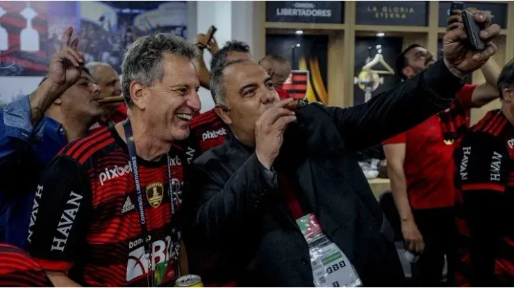 Marcos Braz e Rodolfo Landim, do Flamengo – Foto: Marcelo Cortes/Flamengo
