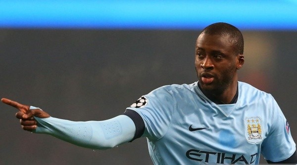 MANCHESTER, ENGLAND - NOVEMBER 05:  Yaya Toure of Manchester City celebrates scoring his team's first goal during the UEFA Champions League Group E match between Manchester City and CSKA Moscow on November 5, 2014 in Manchester, United Kingdom.  (Photo by Alex Livesey/Getty Images)