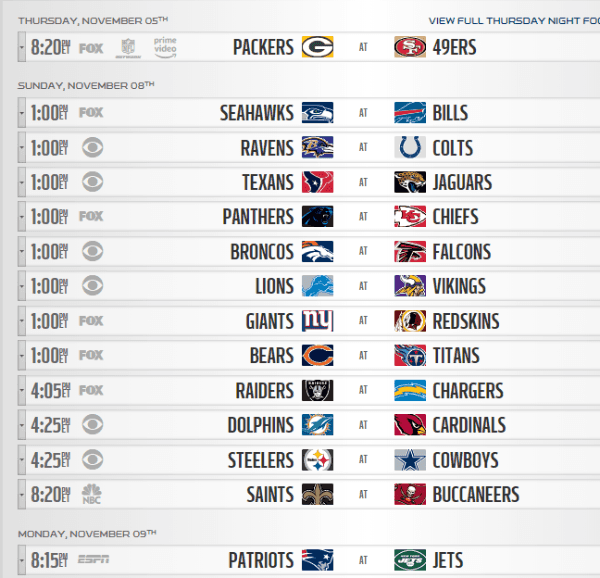 Calendário completo da temporada 2020/2021 da NFL