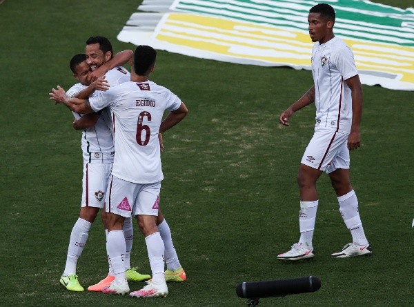 Jogadores do Fluminense festejam gol contra o São Paulo. (Foto: Getty Images)