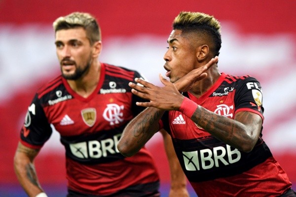 Flamengo na vitória diante do Independiente Del Valle pela Libertadores - (Getty Images)