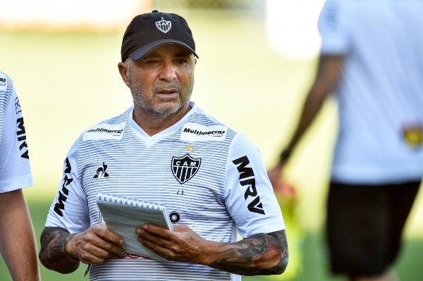 Jorge Sampaoli durante treino do Atlético-MG. Foto: Getty Images