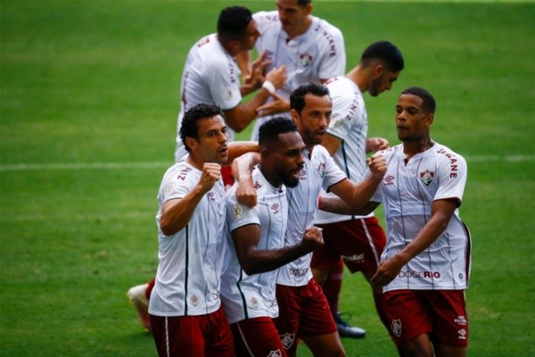 Comemoração gol jogadores do Fluminense. Foto: Getty Images