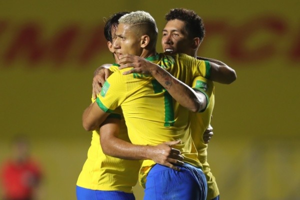 Comemoração jogadores do Brasil contra a Venezuela. Foto: Getty Images