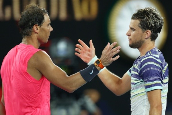 Nadal e Thiem durante o Australian Open deste ano. Foto: Getty Images