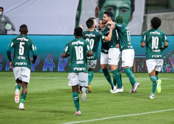 Comemoração jogadores do Palmeiras. Foto: Getty Images
