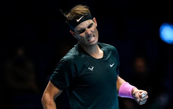 Nadal vibra durante jogo do ATP Finals. Foto: Getty Images Nadal vibra durante jogo do ATP Finals. Foto: Getty Images